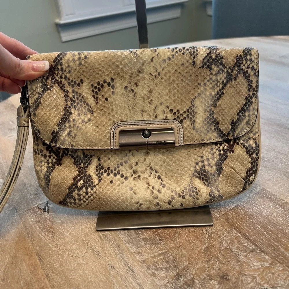 Coach Kristin Python Wristlet